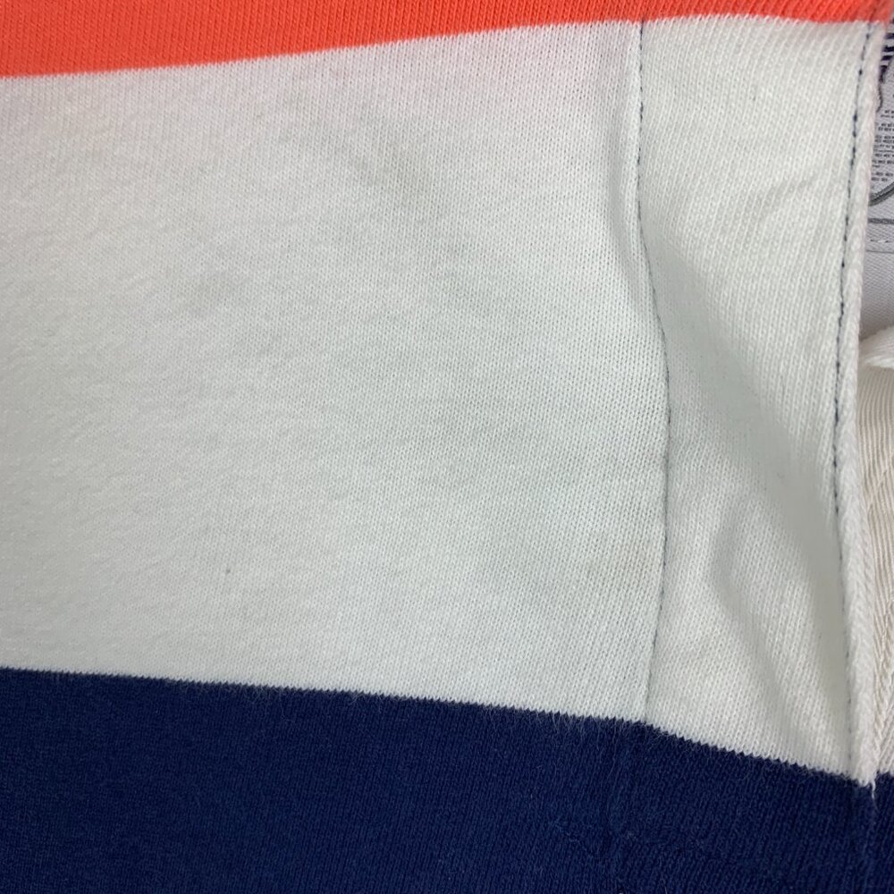 🚨SOLD 🚨Lands End Rugby Shirt size Medium Women’s Striped Polo Navy Orange Cotton - Picture 12 of 14